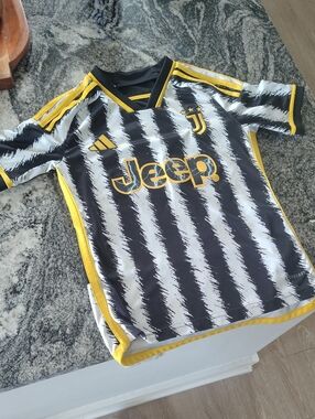 Jeep Kids Black & White Striped Soccer Jersey